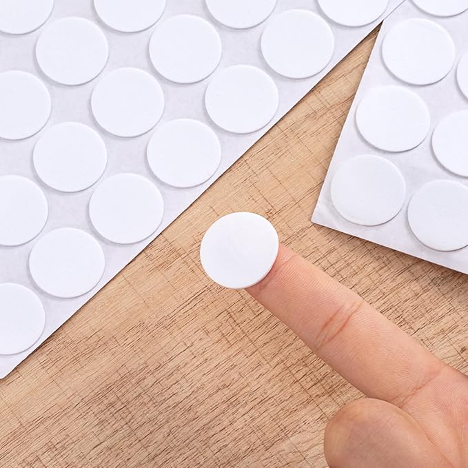 SmallCat 240 Pcs Small Felt Furniture Pads, Self - Adhesive EVA Foam Dot Circles, Round Felt Furniture Stickers for Desks Drawers Vases Photo Frames Cabinets Doors Candlesticks - White | Furniture Pads - TrueDesk