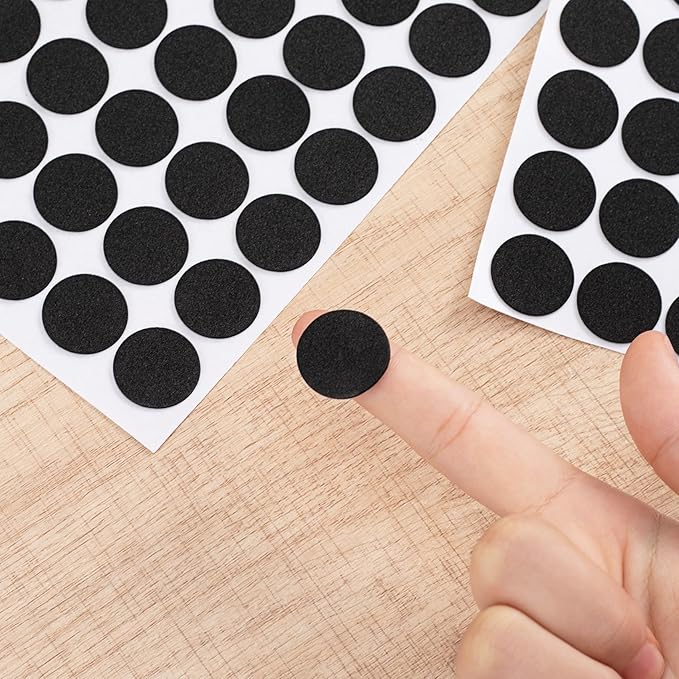 SmallCat 240 Pcs Small Felt Furniture Pads, Self - Adhesive EVA Foam Dot Circles, Round Felt Furniture Stickers for Desks Drawers Vases Photo Frames Cabinets Doors - Black (0.78'') | Furniture Pads - TrueDesk