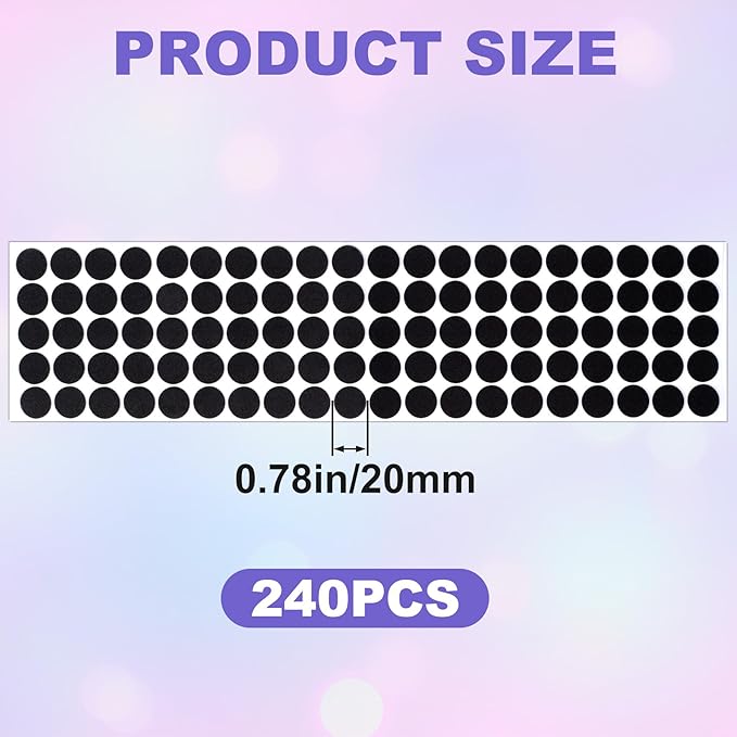 SmallCat 240 Pcs Small Felt Furniture Pads, Self - Adhesive EVA Foam Dot Circles, Round Felt Furniture Stickers for Desks Drawers Vases Photo Frames Cabinets Doors - Black (0.78'') | Furniture Pads - TrueDesk