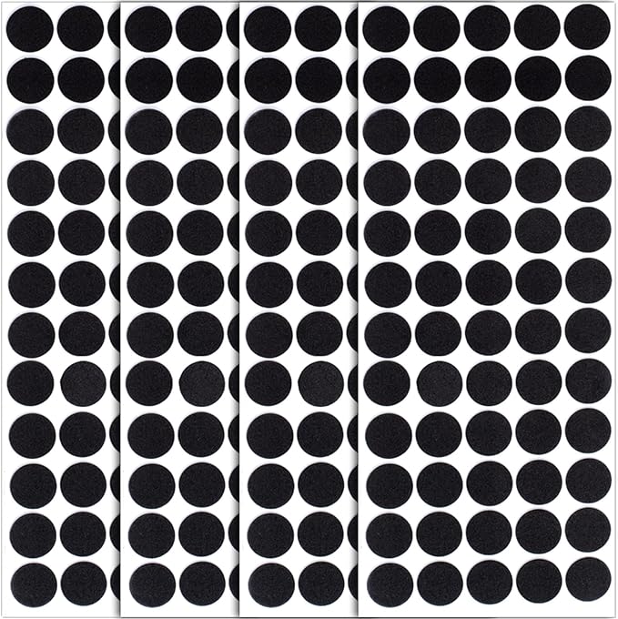 SmallCat 240 Pcs Small Felt Furniture Pads, Self - Adhesive EVA Foam Dot Circles, Round Felt Furniture Stickers for Desks Drawers Vases Photo Frames Cabinets Doors - Black (0.78'') | Furniture Pads - TrueDesk