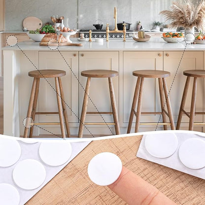 SmallCat 240 Pcs Small Felt Furniture Pads, Self - Adhesive EVA Foam Dot Circles, Round Felt Furniture Stickers for Desks Drawers Vases Photo Frames Cabinets Doors Candlesticks - White | Furniture Pads - TrueDesk