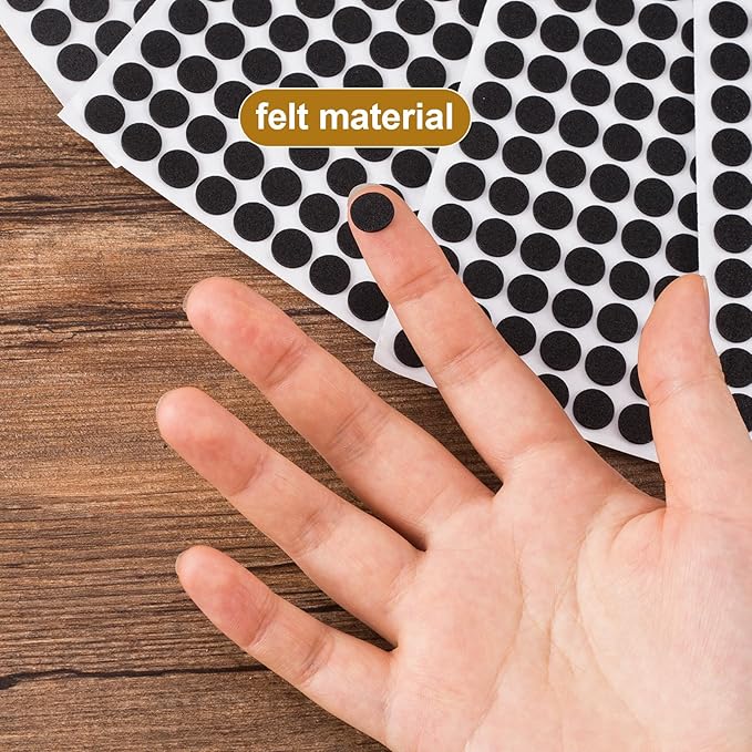SmallCat 280 Pcs Small Felt Furniture Pads, Furniture Pads for Hardwood Floors, Furniture Felt Pads, Round Felt Pads for Chair Legs Desks Drawers Vases Photo Frames Cabinets Doors - Black (0.39'') | Furniture Pads - TrueDesk