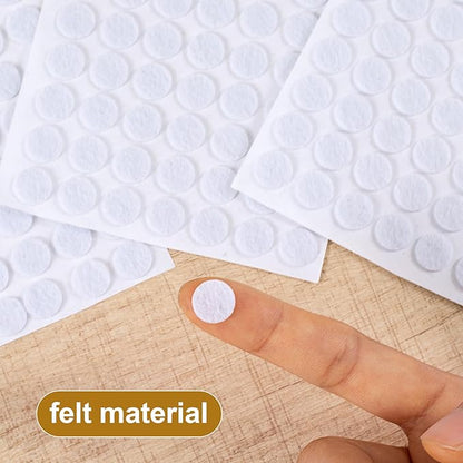 SmallCat 280 Pcs Small Felt Furniture Pads, Furniture Pads for Hardwood Floors, Furniture Felt Pads, Round Felt Pads for Chair Legs Desks Drawers Vases Photo Frames Cabinets Doors - White(0.39'') | Furniture Pads - TrueDesk