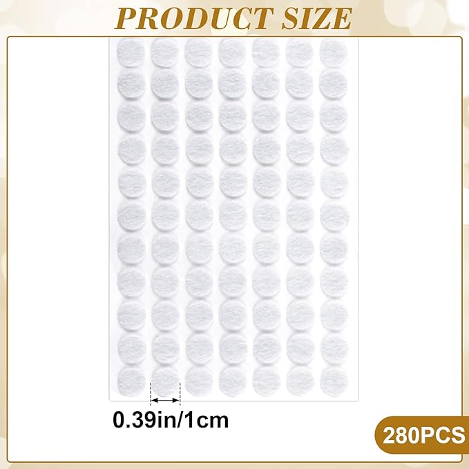SmallCat 280 Pcs Small Felt Furniture Pads, Furniture Pads for Hardwood Floors, Furniture Felt Pads, Round Felt Pads for Chair Legs Desks Drawers Vases Photo Frames Cabinets Doors - White(0.39'') | Furniture Pads - TrueDesk