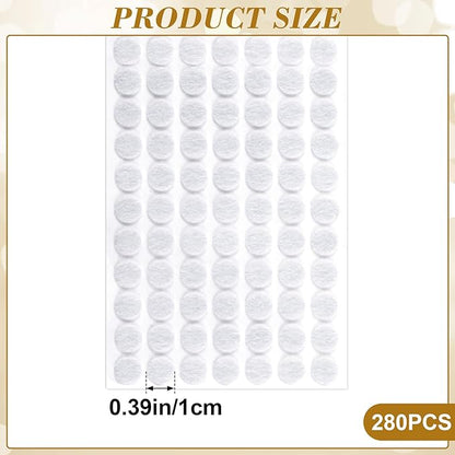 SmallCat 280 Pcs Small Felt Furniture Pads, Furniture Pads for Hardwood Floors, Furniture Felt Pads, Round Felt Pads for Chair Legs Desks Drawers Vases Photo Frames Cabinets Doors - White(0.39'') | Furniture Pads - TrueDesk
