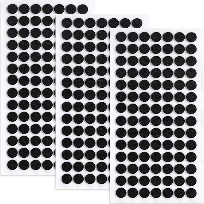 SmallCat 300 Pcs Small Felt Furniture Pads, Self - Adhesive EVA Foam Dot Circles, Round Felt Furniture Stickers for Desks Drawers Vases Photo Frames Cabinets Doors Candlesticks - Black (0.39") | Furniture Pads - TrueDesk