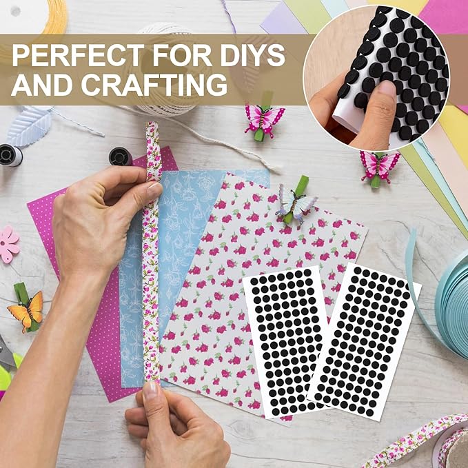 SmallCat 315 Pcs Small Felt Furniture Pads, Self - Adhesive EVA Foam Dot Circles, Round Felt Furniture Stickers for Desks Drawers Vases Photo Frames Cabinets Doors - Black (0.39'', Thickened 0.12") | Furniture Pads - TrueDesk