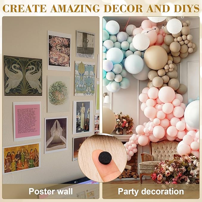 SmallCat 315 Pcs Small Felt Furniture Pads, Self - Adhesive EVA Foam Dot Circles, Round Felt Furniture Stickers for Desks Drawers Vases Photo Frames Cabinets Doors - Black (0.39'', Thickened 0.12") | Furniture Pads - TrueDesk