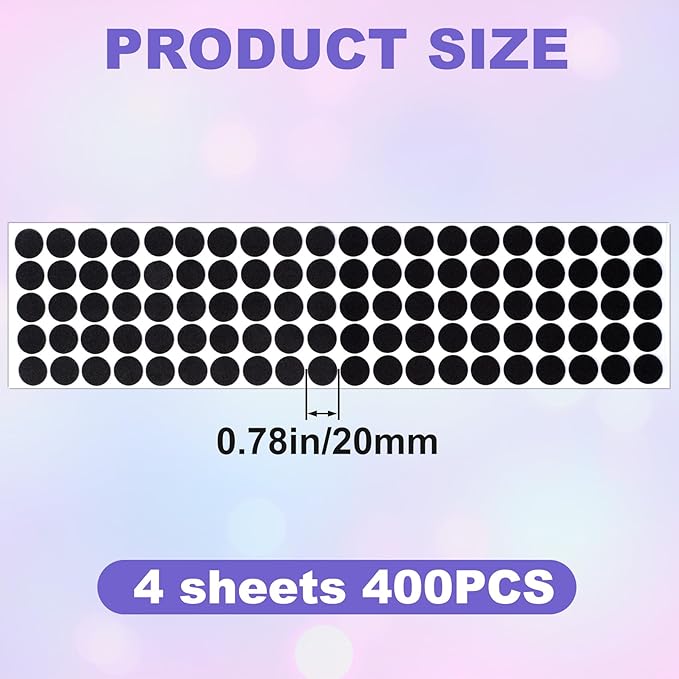 SmallCat 400 Pcs Small Felt Furniture Pads, Self - Adhesive EVA Foam Dot Circles, Round Felt Furniture Stickers for Desks Drawers Vases Photo Frames Cabinets Doors Candlesticks - Black (0.78") | Furniture Pads - TrueDesk