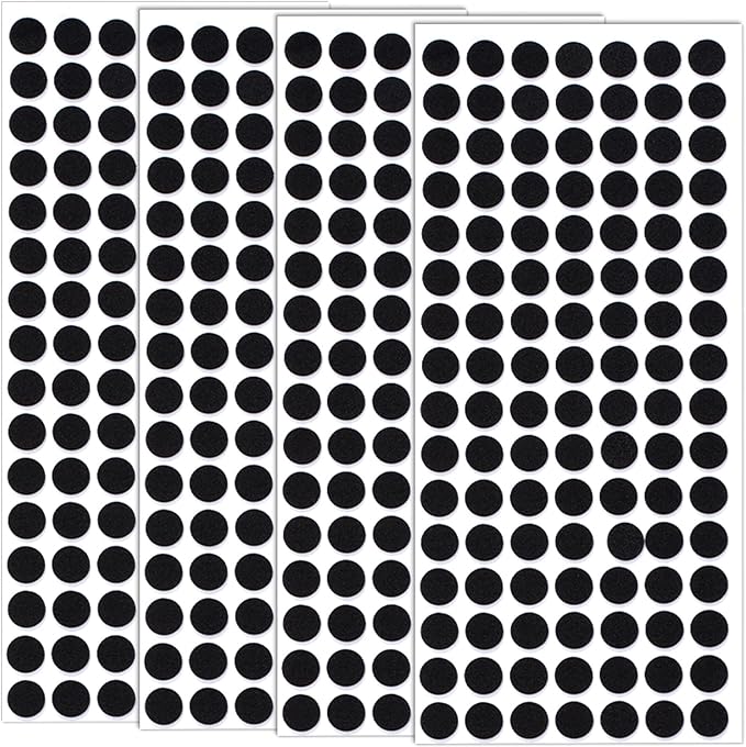 SmallCat 448 Pcs Small Felt Furniture Pads, Self - Adhesive EVA Foam Dot Circles, Round Felt Furniture Stickers for Desks Drawers Vases Photo Frames Cabinets Doors Candlesticks - Black (0.39'') | Furniture Pads - TrueDesk