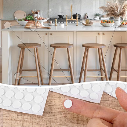 SmallCat 448 Pcs Small Felt Furniture Pads, Self - Adhesive EVA Foam Dot Circles, Round Felt Furniture Stickers for Desks Drawers Vases Photo Frames Cabinets Doors - White (0.39'') | Furniture Pads - TrueDesk
