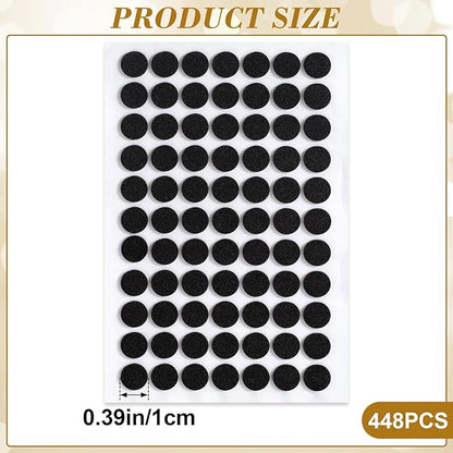 SmallCat 448 Pcs Small Felt Furniture Pads, Self - Adhesive EVA Foam Dot Circles, Round Felt Furniture Stickers for Desks Drawers Vases Photo Frames Cabinets Doors Candlesticks - Black (0.39'') | Furniture Pads - TrueDesk