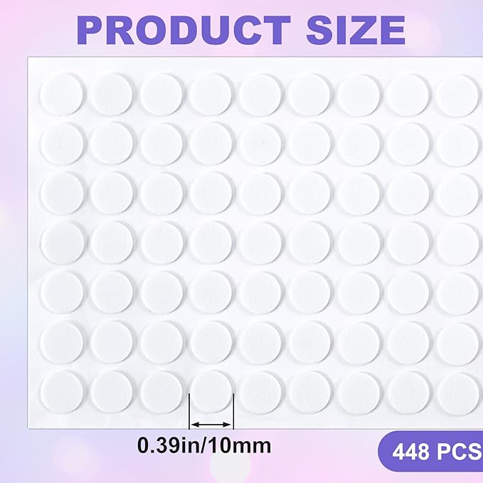SmallCat 448 Pcs Small Felt Furniture Pads, Self - Adhesive EVA Foam Dot Circles, Round Felt Furniture Stickers for Desks Drawers Vases Photo Frames Cabinets Doors - White (0.39'') | Furniture Pads - TrueDesk