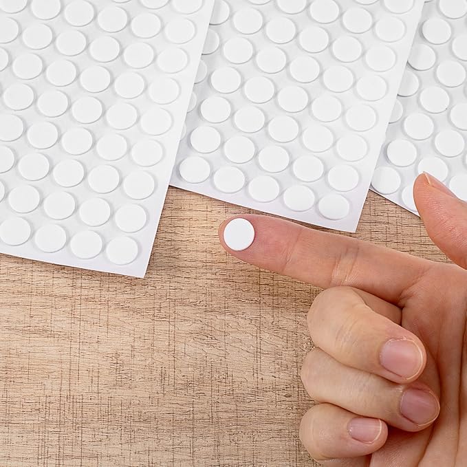 SmallCat 448 Pcs Small Felt Furniture Pads, Self - Adhesive EVA Foam Dot Circles, Round Felt Furniture Stickers for Desks Drawers Vases Photo Frames Cabinets Doors - White (0.39'') | Furniture Pads - TrueDesk