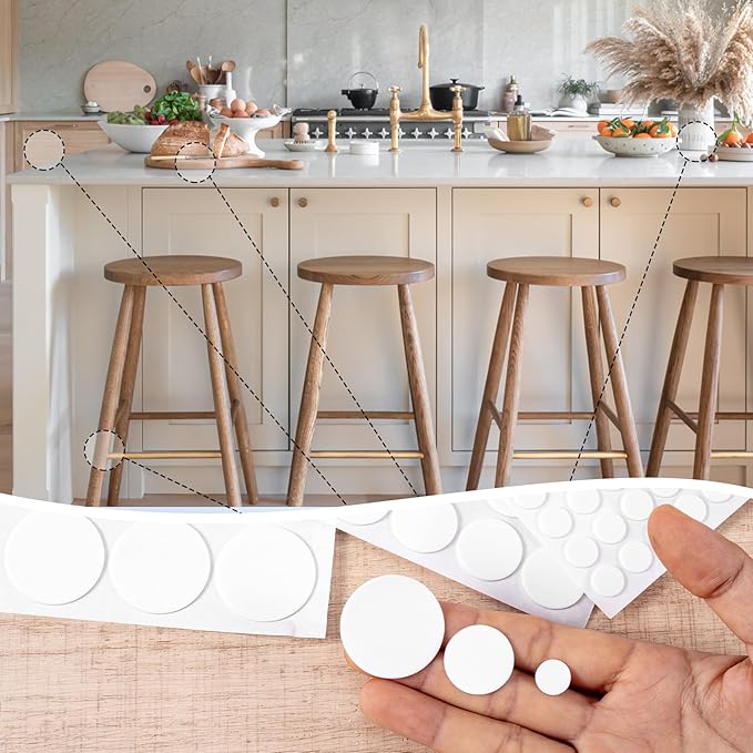 SmallCat 456 Pcs Small Felt Furniture Pads, Self - Adhesive EVA Foam Dot Circles, Round Felt Furniture Stickers for Desks Drawers Vases Photo Frames Cabinets Doors - White (0.39'', 0.78'', 1.18'') | Furniture Pads - TrueDesk