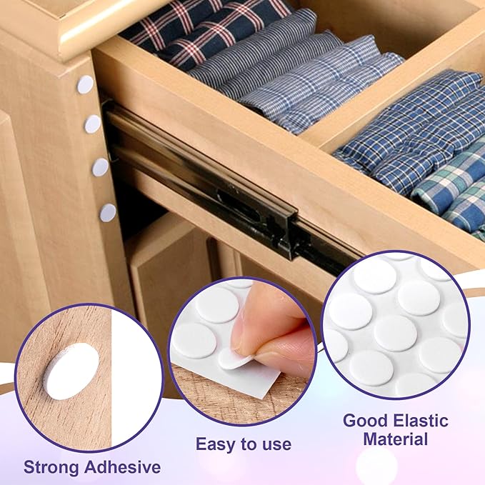 SmallCat 456 Pcs Small Felt Furniture Pads, Self - Adhesive EVA Foam Dot Circles, Round Felt Furniture Stickers for Desks Drawers Vases Photo Frames Cabinets Doors - White (0.39'', 0.78'', 1.18'') | Furniture Pads - TrueDesk