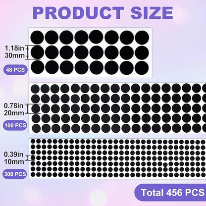 SmallCat 456 Pcs Small Felt Furniture Pads, Self - Adhesive EVA Foam Dot Circles, Round Felt Furniture Stickers for Desks Drawers Vases Photo Frames Cabinets Doors - Black (0.39'', 0.78'', 1.18'') | Furniture Pads - TrueDesk