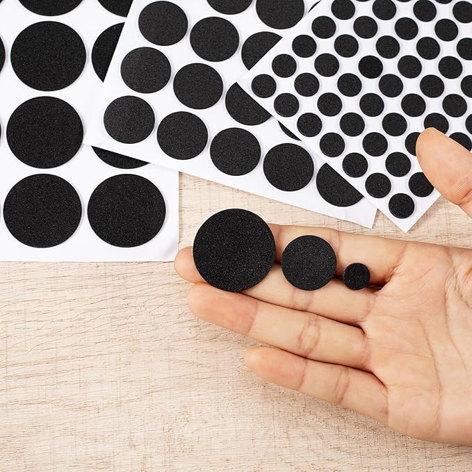 SmallCat 456 Pcs Small Felt Furniture Pads, Self - Adhesive EVA Foam Dot Circles, Round Felt Furniture Stickers for Desks Drawers Vases Photo Frames Cabinets Doors - Black (0.39'', 0.78'', 1.18'') | Furniture Pads - TrueDesk