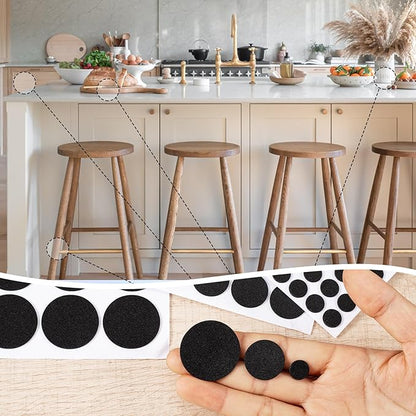SmallCat 456 Pcs Small Felt Furniture Pads, Self - Adhesive EVA Foam Dot Circles, Round Felt Furniture Stickers for Desks Drawers Vases Photo Frames Cabinets Doors - Black (0.39'', 0.78'', 1.18'') | Furniture Pads - TrueDesk