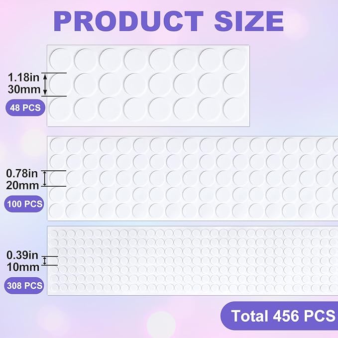 SmallCat 456 Pcs Small Felt Furniture Pads, Self - Adhesive EVA Foam Dot Circles, Round Felt Furniture Stickers for Desks Drawers Vases Photo Frames Cabinets Doors - White (0.39'', 0.78'', 1.18'') | Furniture Pads - TrueDesk