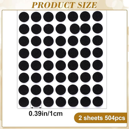 SmallCat 504 Pcs Small Felt Furniture Pads, Self - Adhesive EVA Foam Dot Circles, Round Felt Furniture Stickers for Desks Drawers Vases Photo Frames Cabinets Doors Candlesticks - Black (0.39") | Furniture Pads - TrueDesk