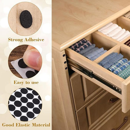 SmallCat 504 Pcs Small Felt Furniture Pads, Self - Adhesive EVA Foam Dot Circles, Round Felt Furniture Stickers for Desks Drawers Vases Photo Frames Cabinets Doors Candlesticks - Black (0.39") | Furniture Pads - TrueDesk