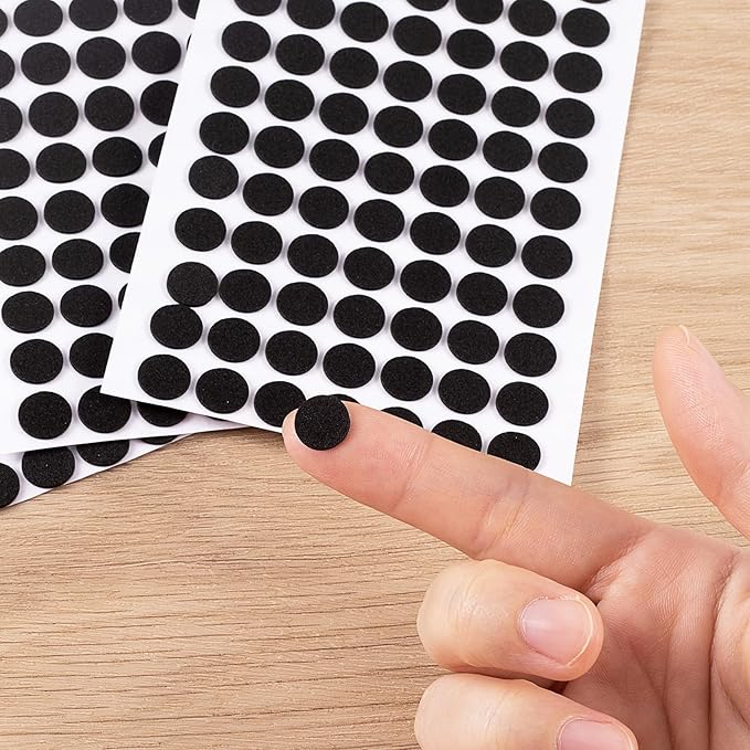 SmallCat 735 Pcs Small Felt Furniture Pads, Self - Adhesive EVA Foam Dot Circles, Round Felt Furniture Stickers for Desks Drawers Vases Photo Frames Cabinets Doors Candlesticks - Black (0.39") | Furniture Pads - TrueDesk