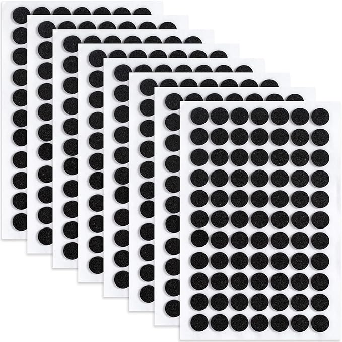 SmallCat 735 Pcs Small Felt Furniture Pads, Self - Adhesive EVA Foam Dot Circles, Round Felt Furniture Stickers for Desks Drawers Vases Photo Frames Cabinets Doors Candlesticks - Black (0.39") | Furniture Pads - TrueDesk