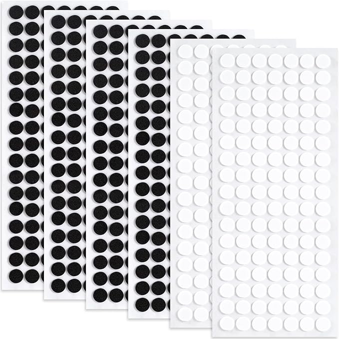SmallCat 735 Pcs Small Felt Furniture Pads, Self - Adhesive EVA Foam Dot Circles, Round Felt Furniture Stickers for Desks Drawers Vases Photo Frames Cabinets Doors Candlesticks - Black, White (0.39") | Furniture Pads - TrueDesk