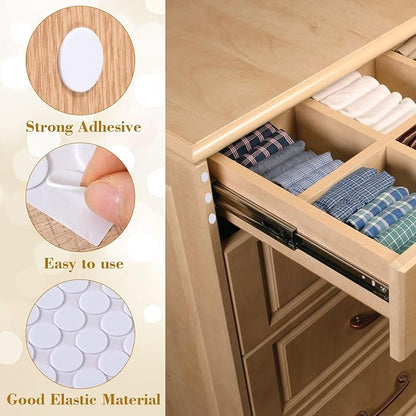 SmallCat 735 Pcs Small Felt Furniture Pads, Self - Adhesive EVA Foam Dot Circles, Round Felt Furniture Stickers for Desks Drawers Vases Photo Frames Cabinets Doors Candlesticks - White (0.59'') | Furniture Pads - TrueDesk