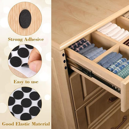 SmallCat 735 Pcs Small Felt Furniture Pads, Self - Adhesive EVA Foam Dot Circles, Round Felt Furniture Stickers for Desks Drawers Vases Photo Frames Cabinets Doors Candlesticks - Black (0.59'') | Furniture Pads - TrueDesk