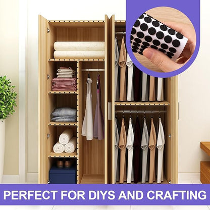 SmallCat 735 Pcs Small Felt Furniture Pads, Self - Adhesive EVA Foam Dot Circles, Round Felt Furniture Stickers for Desks Drawers Vases Photo Frames Cabinets Doors Candlesticks - Black (0.39") | Furniture Pads - TrueDesk