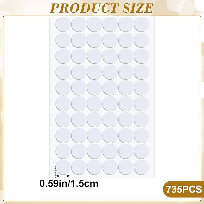 SmallCat 735 Pcs Small Felt Furniture Pads, Self - Adhesive EVA Foam Dot Circles, Round Felt Furniture Stickers for Desks Drawers Vases Photo Frames Cabinets Doors Candlesticks - White (0.59'') | Furniture Pads - TrueDesk
