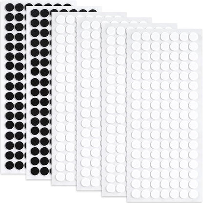 SmallCat 735 Pcs Small Felt Furniture Pads, Self - Adhesive EVA Foam Dot Circles, Round Felt Furniture Stickers for Desks Drawers Vases Photo Frames Cabinets Doors Candlesticks - Black, White (0.39'') | Furniture Pads - TrueDesk