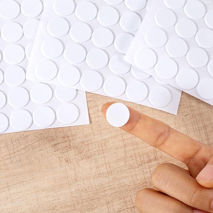 SmallCat 735 Pcs Small Felt Furniture Pads, Self - Adhesive EVA Foam Dot Circles, Round Felt Furniture Stickers for Desks Drawers Vases Photo Frames Cabinets Doors Candlesticks - White (0.59'') | Furniture Pads - TrueDesk