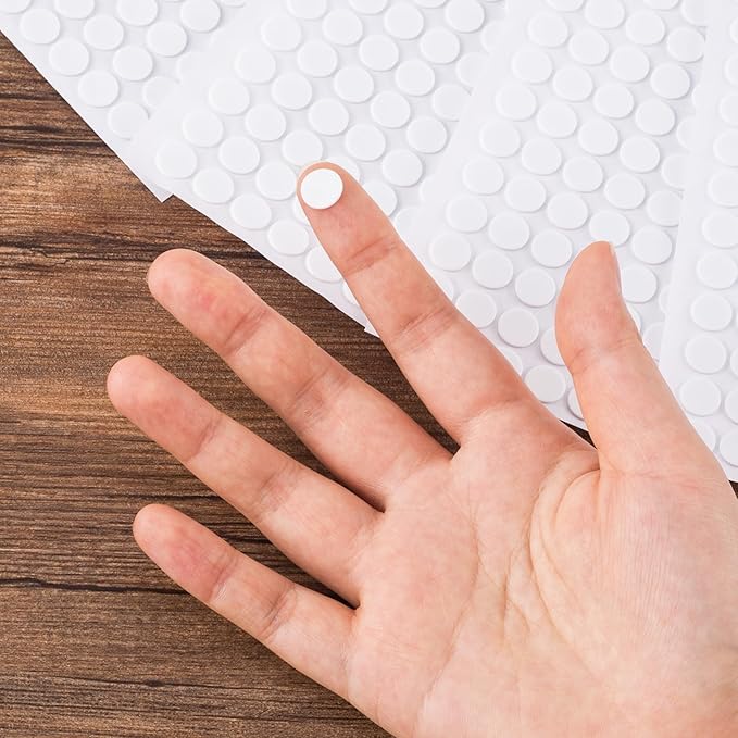 SmallCat 735pcs Small Felt Furniture Pads, Self - Adhesive EVA Foam Dot Circles, Round Felt Furniture Stickers for Desks Drawers Vases Photo Frames Cabinets Doors Candlesticks - White | Furniture Pads - TrueDesk