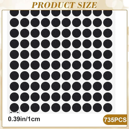 SmallCat 735pcs Small Felt Furniture Pads, Self - Adhesive EVA Foam Dot Circles, Round Felt Furniture Stickers for Desks Drawers Vases Photo Frames Cabinets Doors Candlesticks - Black | Furniture Pads - TrueDesk