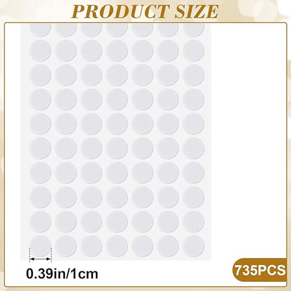 SmallCat 735pcs Small Felt Furniture Pads, Self - Adhesive EVA Foam Dot Circles, Round Felt Furniture Stickers for Desks Drawers Vases Photo Frames Cabinets Doors Candlesticks - White | Furniture Pads - TrueDesk