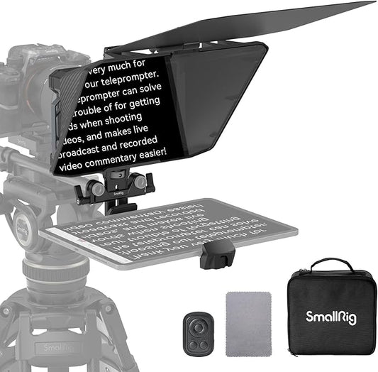 SMALLRIG Teleprompter for iPad Tablet up to 11 inch, NOT for Smartphone, SmallGoGo APP Supports PDF Picture Word TXT, Must Work with 15mm LWS Baseplate for Mirrorless DSLR Camcorder - 3646 | Teleprompters - TrueDesk
