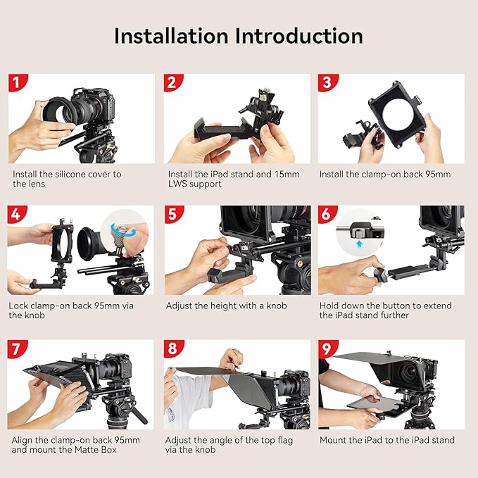 SMALLRIG Teleprompter for iPad Tablet up to 11 inch, NOT for Smartphone, SmallGoGo APP Supports PDF Picture Word TXT, Must Work with 15mm LWS Baseplate for Mirrorless DSLR Camcorder - 3646 | Teleprompters - TrueDesk