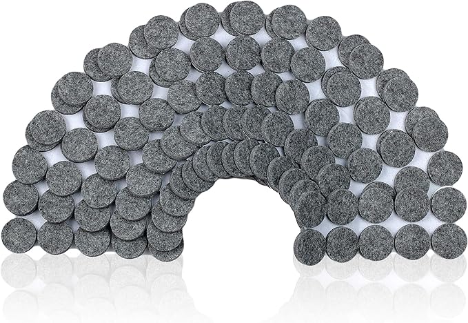 Smart Surface 8627 Heavy Duty Self Adhesive Furniture Felt Pads 1 - Inch Round Gray 160 - Piece Value Pack in Resealable Bag | Furniture Pads - TrueDesk