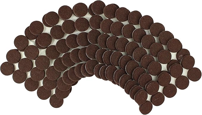 Smart Surface 8827 Heavy Duty Self Adhesive Furniture Felt Pads 1 - Inch Round Brown 160 - Piece Value Pack in Resealable Bag | Furniture Pads - TrueDesk
