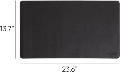 Smead Desk Pad, Vegan Leather Desk Mat with Non - Slip Faux Suede Backing, Perfect Desk Organizer for Office Decor, 23.6” x 13.7” Small, Charcoal (64838) | Desk Pads Blotters - TrueDesk