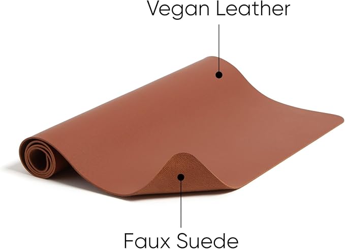 Smead Desk Pad, Vegan Leather Desk Mat with Non - Slip Faux Suede Backing, Perfect Desk Organizer for Office Decor, 23.6” x 13.7” Small, Saddle (64837) | Desk Pads Blotters - TrueDesk