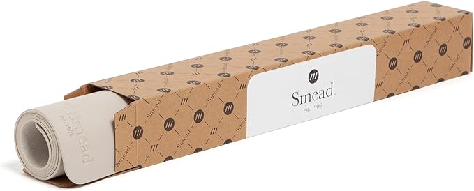 Smead Desk Pad, Vegan Leather Desk Mat with Non - Slip Faux Suede Backing, Perfect Desk Organizer for Office Decor, 23.6” x 13.7” Small, Sandstone (64836) | Desk Pads Blotters - TrueDesk
