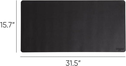 Smead Desk Pad, Vegan Leather Desk Mat with Non - Slip Faux Suede Backing, Perfect Desk Organizer for Office Decor, 31.5” x 15.7” Medium, Charcoal (64833) | Desk Pads Blotters - TrueDesk
