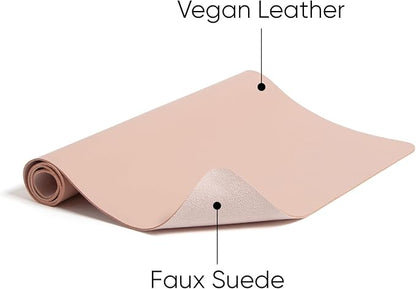 Smead Desk Pad, Vegan Leather Desk Mat with Non - Slip Faux Suede Backing, Perfect Desk Organizer for Office Decor, 31.5” x 15.7” Medium, Dusty Rose (64834) | Desk Pads Blotters - TrueDesk