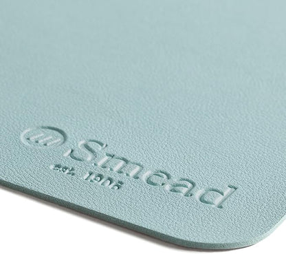 Smead Desk Pad, Vegan Leather Desk Mat with Non - Slip Faux Suede Backing, Perfect Desk Organizer for Office Decor, 31.5” x 15.7” Medium, Superior Blue (64835) | Desk Pads Blotters - TrueDesk