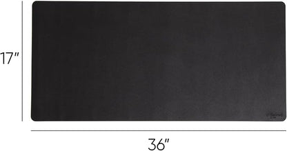 Smead Desk Pad, Vegan Leather Desk Mat with Non - Slip Faux Suede Backing, Perfect Desk Organizer for Office Decor, 36” x 17” Large, Charcoal (64828) | Desk Pads Blotters - TrueDesk