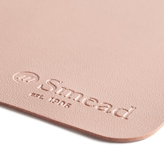 Smead Desk Pad, Vegan Leather Desk Mat with Non - Slip Faux Suede Backing, Perfect Desk Organizer for Office Decor, 36” x 17” Large, Dusty Rose (64829) | Desk Pads Blotters - TrueDesk